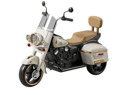 Classic Cruiser Electric Ride-on Motorcycle – with Lights, Music & Storage