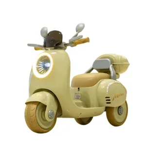 Vintage-Style Kids Electric Ride-on Scooter - with Music & Lights
