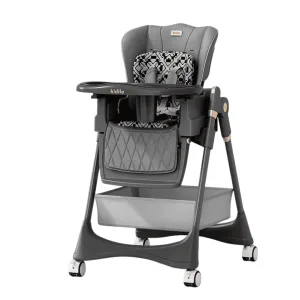 Kidilo Luxury Adjustable High Chair - Fully Reclining & Foldable