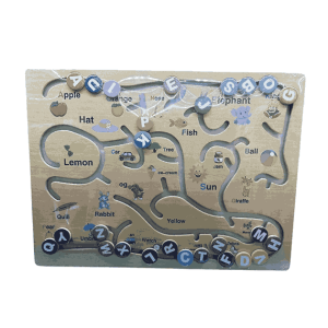 Interactive Wooden Alphabet Maze - A Fun Letter & Word Matching Game