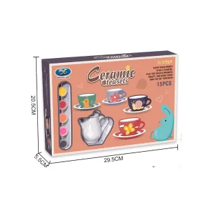 Ceramic Tea Painting Set - 15-Piece DIY for Kids