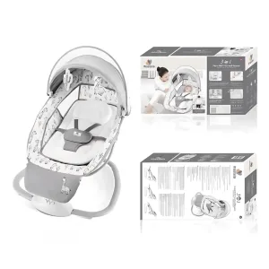 Kidilo Electric Baby Swing & Rocker - Dark Grey with Mosquito Net