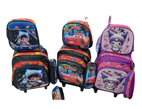 Kids 3-in-1 Trolley Backpack Set – with Lunch Bag & Pencil Case