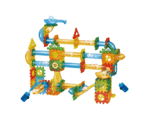 Light-Up Pipeline Marble Run Building Set - 172-Piece Glow &Amp; Flicker Stem Toy