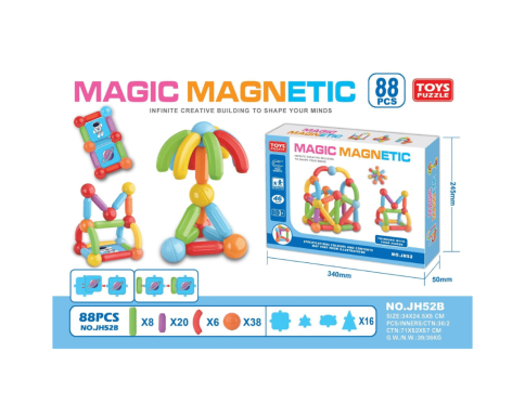 Magic Magnetic Building Sticks & Balls (88-Piece Set)