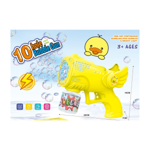 10-Hole Electric Duck Bubble Gun - Creates Hundreds of Bubbles with Lights