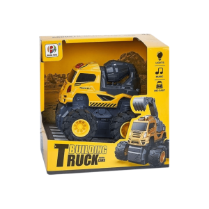 Die-Cast Monster Cement Mixer Truck - Friction-Powered with Lights & Sounds