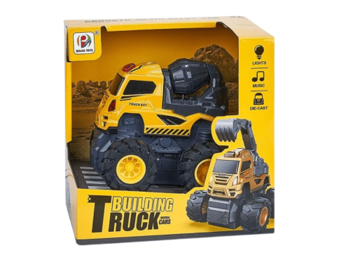 Die-Cast Monster Cement Mixer Truck – Friction-Powered with Lights & Sounds