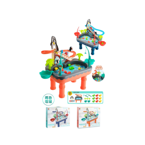 2-in-1 Penguin Race & Magnetic Fishing Game Table