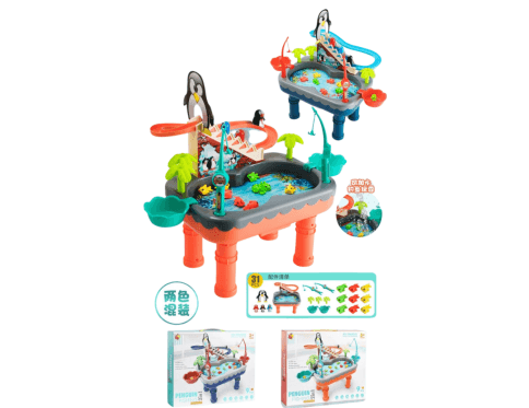 2-in-1 Penguin Race & Magnetic Fishing Game Table