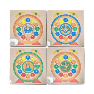 Wooden Educational Clock & Shape Sorting Puzzle