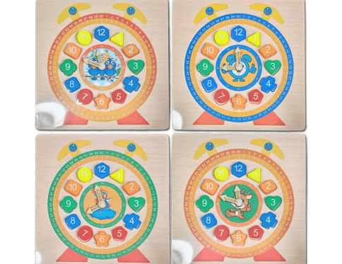 Wooden Educational Clock & Shape Sorting Puzzle