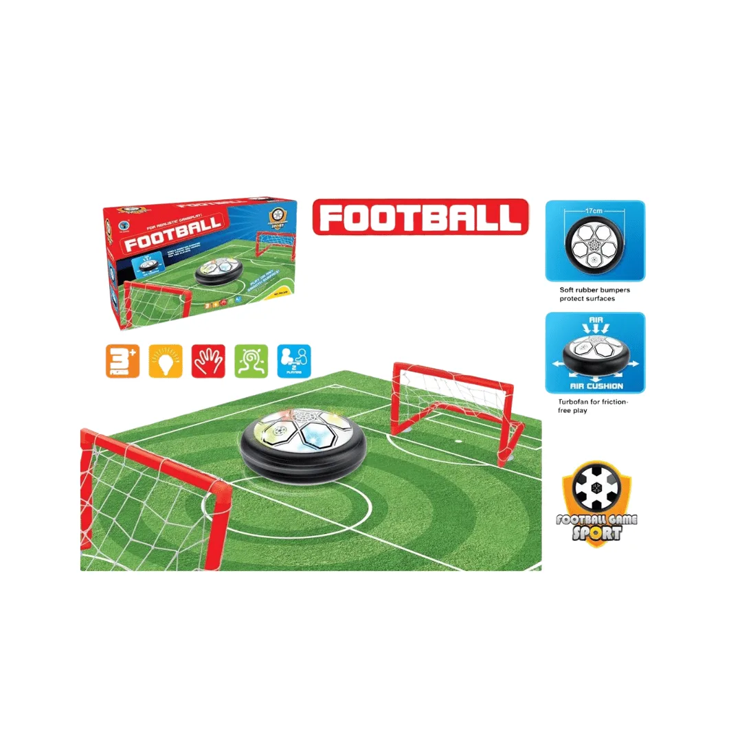 Indoor Hover Soccer Game Set - A Light-Up Floating Football With 2 Goals