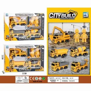 City Build Construction Vehicle Playset - with Excavator, Dump Truck & Mixer