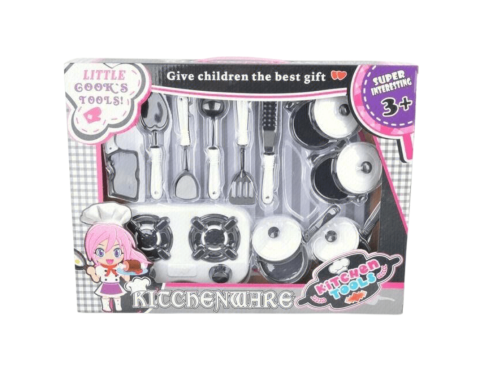 Little Chef’s Kitchen Cookware Playset – with Stove, Pots, and Utensils