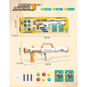 2-in-1 Rocket Launcher Blaster - Shoots Both Soft Darts & Ping Pong Balls