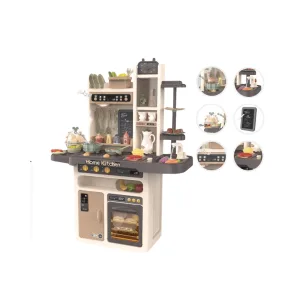 Large Modern Kitchen Playset - with Real Steam, Water Tap, Lights & Sounds (65 Accessories)
