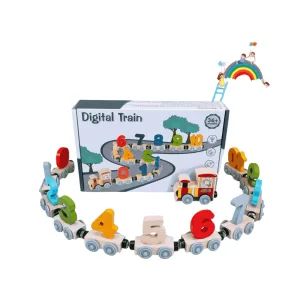 Colorful Wooden Number Train