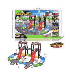 Super Parking Garage & Race Track Playset - Includes 6 Cars and a Working Lift