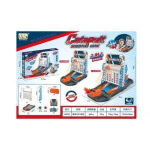 2-in-1 Catapult Shooting & Connect 4 Game - Desktop Basketball Launcher Toy for 1-2 Players