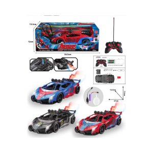 Spider Man RC Racing Car 1:16 – LED Lights, 5-Channel Remote, Rechargeable Battery Included