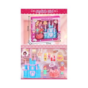 Stylish Girl Princess Castle Playset - DIY Miniature Dollhouse with Figures, Camera & Accessories