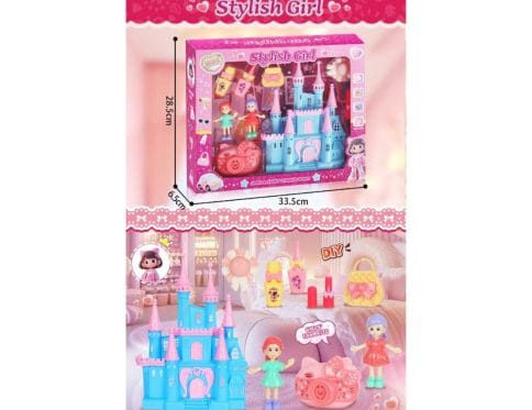 Stylish Girl Princess Castle Playset – DIY Miniature Dollhouse with Figures, Camera & Accessories