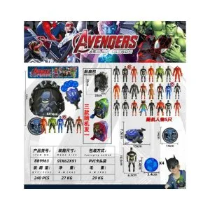 Superhero Action Figure & Backpack Set - Batman Shoulder Bag with Hero Figures and Launcher Toy