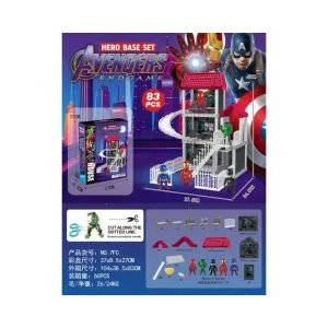 Avengers Endgame Hero Base Set - 83pcs Super Hero Action Figure House Playset with Spider-Man, Hulk & Iron Man
