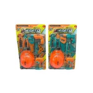 Kids' Engineering Toy Set - Power Drill, Saw, and Helmet Play Kit
