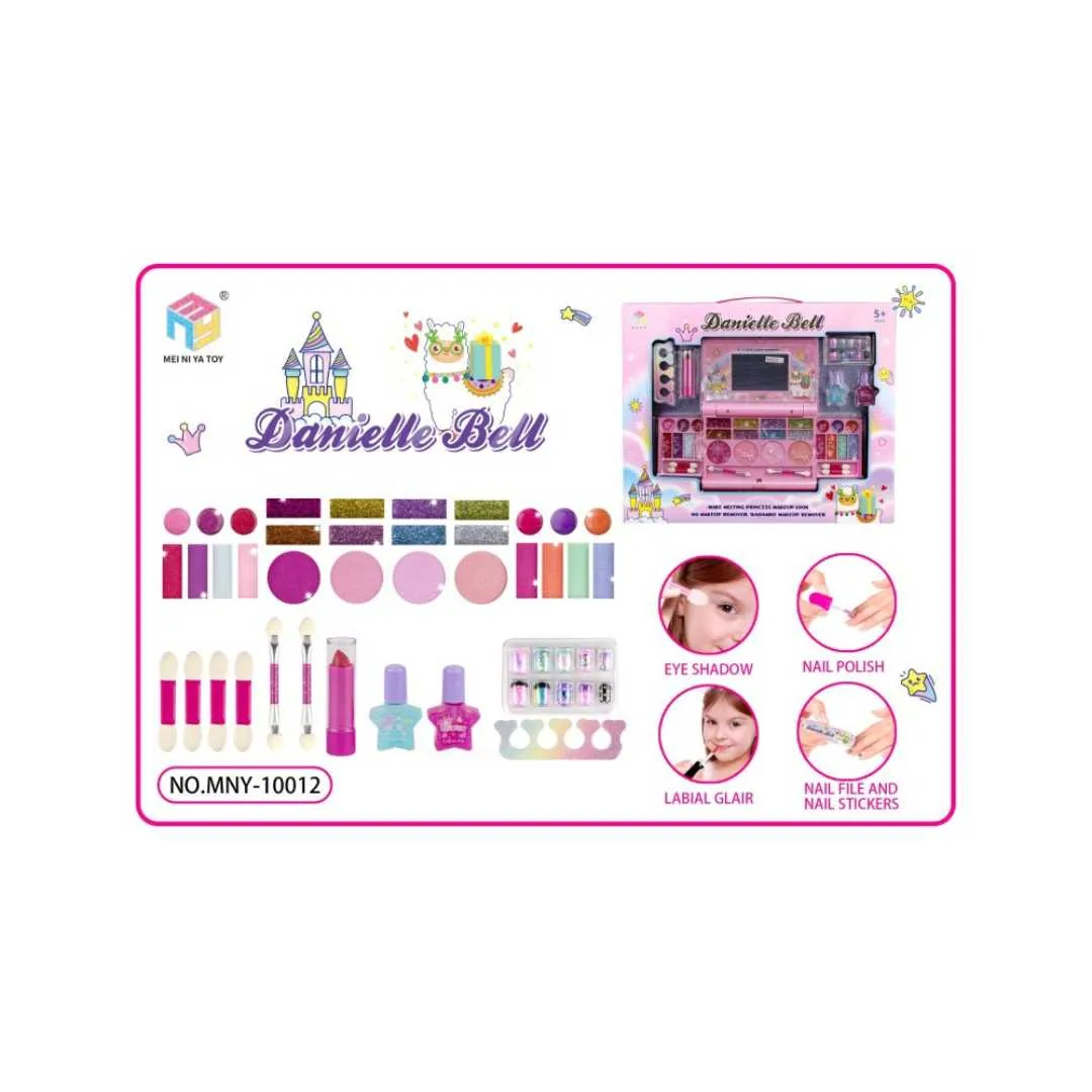 Danielle Bell Ultimate Kids Makeup Vanity Kit – Washable Cosmetics Set, Eye Shadow, Nail Polish &Amp; Stickers, Non-Toxic Beauty Toy