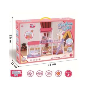 Luxury Princess House DIY Dollhouse – 176-Piece Modular Play Home with Spiral Staircase, Furniture, and Doll Included