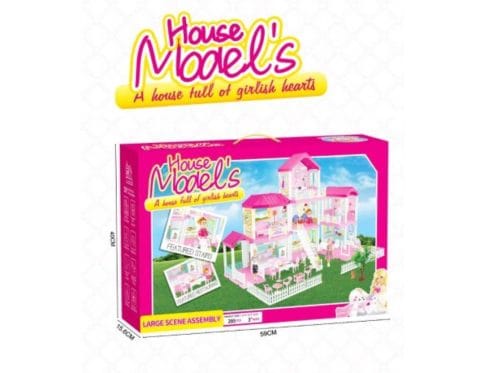 Large 285PCS Princess Dream House – 3-Story Luxury Dollhouse with LED Lights, Furniture & Garden Fence
