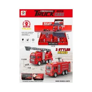 Emergency Fire Engine Truck Toy with Extendable Ladder
