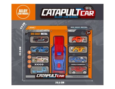 Die-Cast Metal Toy Car Set with Launcher – Famous Vehicle Series