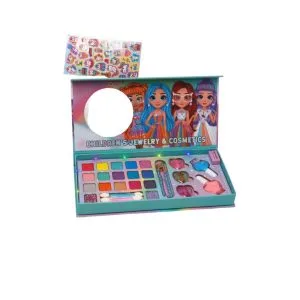 Children's Jewelry & Cosmetics Palette – 25 Kinds Professional Washable Makeup Kit with Mirror and Light