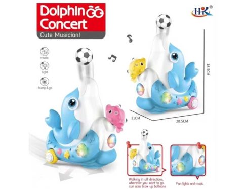 Dolphin Concert Musical Toy – Bump & Go Action with LED Lights, Music & Floating Ball Feature