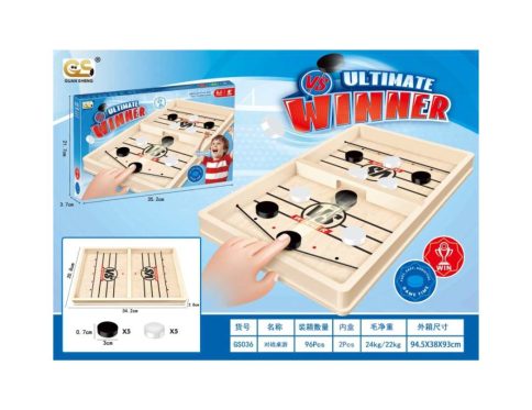 Ultimate Winner Wooden Sling Puck Game – Fast-Paced Tabletop Board Game for Kids & Adults