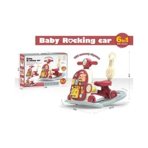 6-in-1 Baby Rocking Car & Walker Activity Center – Multi-Functional Ride-On Toy with 180 Nursery Rhymes