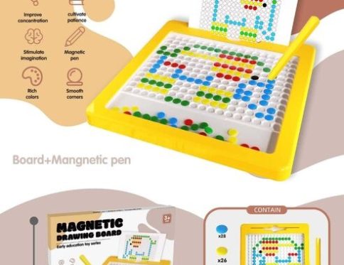 2-in-1 Double-Sided Magnetic Pen Control Drawing Board (106 beads + 55 beads on the back)