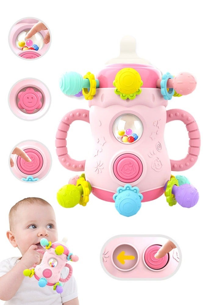 Multi-functional Soothing Baby Bottle (12 balls) Teething Toy, Baby Hand Grasp Ball,  Silicone Soothing Pacifier Teether Ball